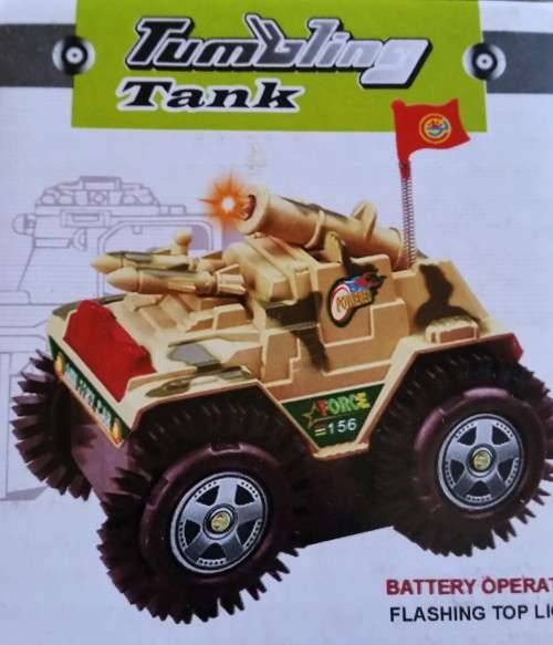 Battery operated TUMBLING TANK with Flashing light
