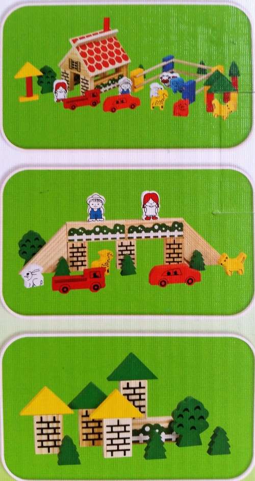 GREAT CHRISTMAS GIFT -  Wooden block Building set - The Farm
