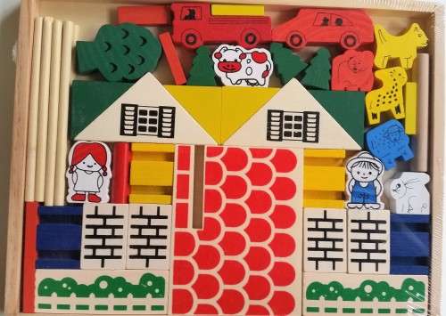 GREAT CHRISTMAS GIFT -  Wooden block Building set - The Farm