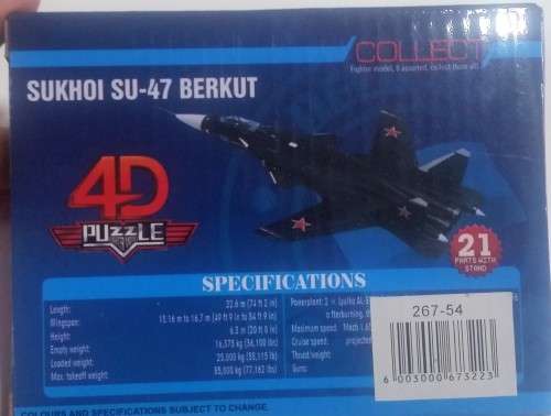 FIRST ON BOB- 4D Puzzle - Great decorative item - Sakhoi SU-47 Berkut LAST Crazy auction for 2017 !!