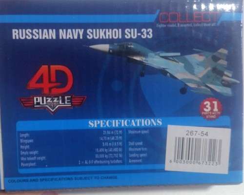 FIRST ON BOB- 4D Puzzle - Great decorative item - SUKHOI SU 33 - LAST Crazy auction for 2017 !!