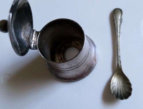 PLEASE see markings - Jam Jar with spoon.