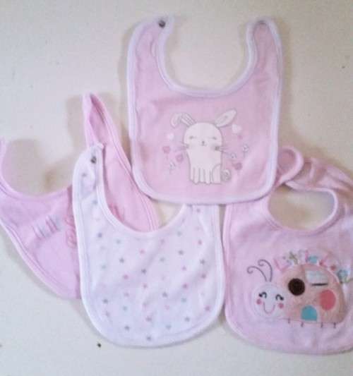 4 Pink BIBS - All in like new condition