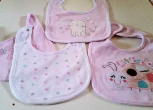 4 Pink BIBS - All in like new condition