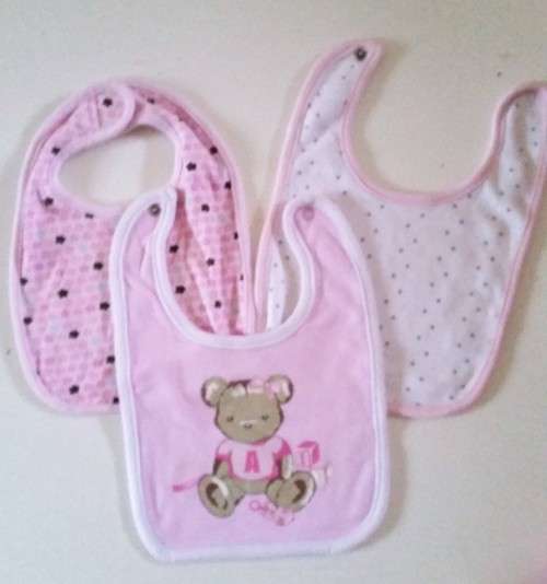 3  Pink BIBS - All in like new condition