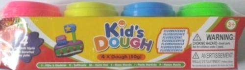NEW SHIPPING RATES--Flourescent Coloured Set of Kids Play Dough - 4 Different Colours