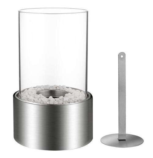 Round Ethanol Tabletop Fireplaces Silver