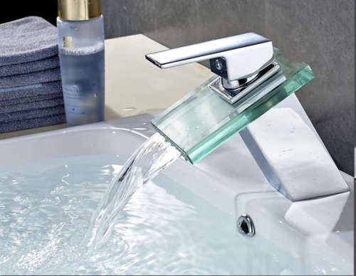 BRASS GLASS FAUCET WITH SQUARE HANDLE