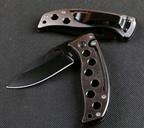 SILVER HANDLED FLIP KNIFE