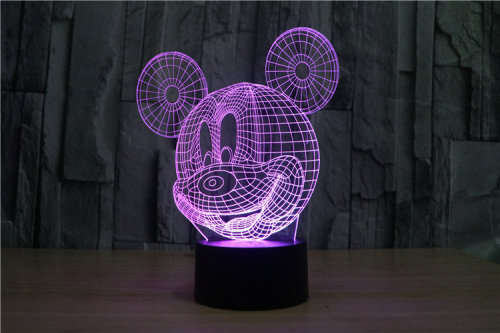 3D Mickey Mouse Illusion 7colors Changing Night Light (R799!!)