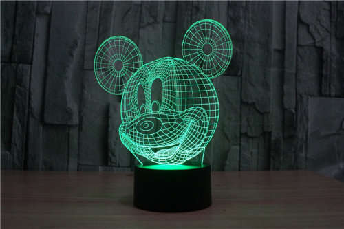 3D Mickey Mouse Illusion 7colors Changing Night Light (R799!!)