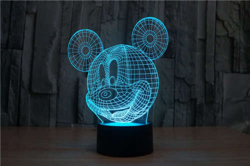 3D Mickey Mouse Illusion 7colors Changing Night Light (R799!!)