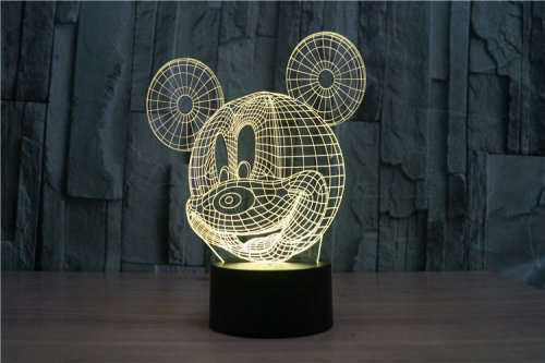 3D Mickey Mouse Illusion 7colors Changing Night Light (R799!!)