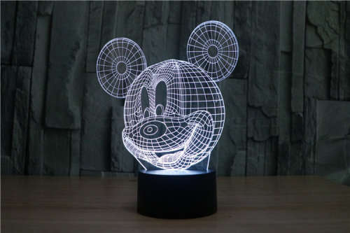 3D Mickey Mouse Illusion 7colors Changing Night Light (R799!!)