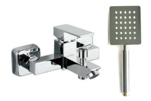 SQUARE BATH MIXER WITH STAINLESS STEEL HAND SHOWER **R1999!!!**
