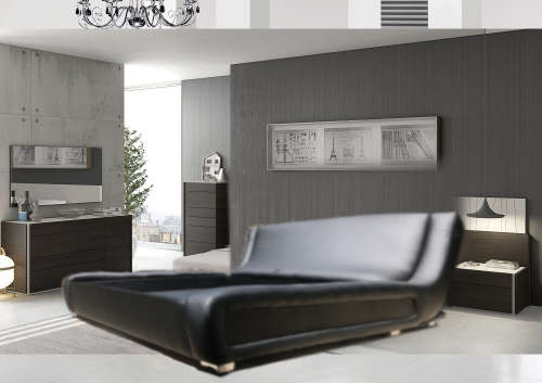 Lazzaro Italian Design Curved Leather Bed Base