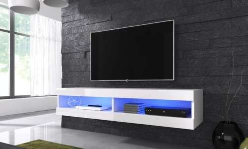 Floating Contemporary Wooden TV Cabinet with LED Lights  **R12999.00** LAST ONE