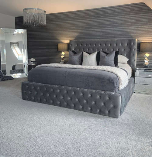 Velvet Grey Deep Button Bedroom Set **R24999!!**