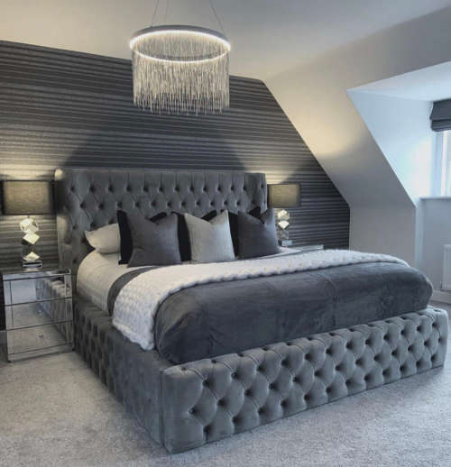Velvet Grey Deep Button Bedroom Set **R24999!!**