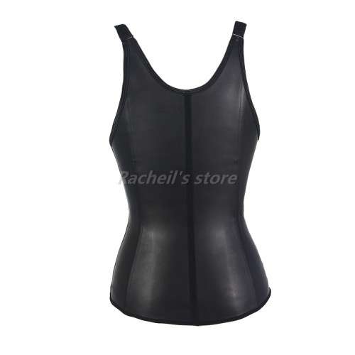 latex waist trainer vest latex surface leather look
