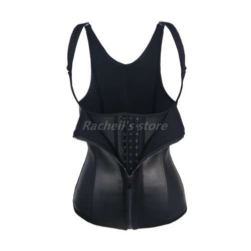 latex waist trainer vest latex surface leather look