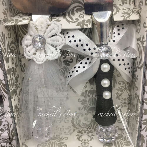 Wedding Wine/champagne glass set & Cake knife set