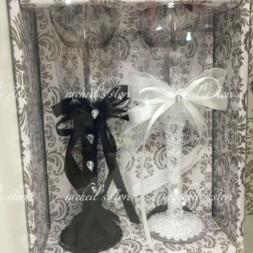 Wedding Wine/champagne glass set & Cake knife set
