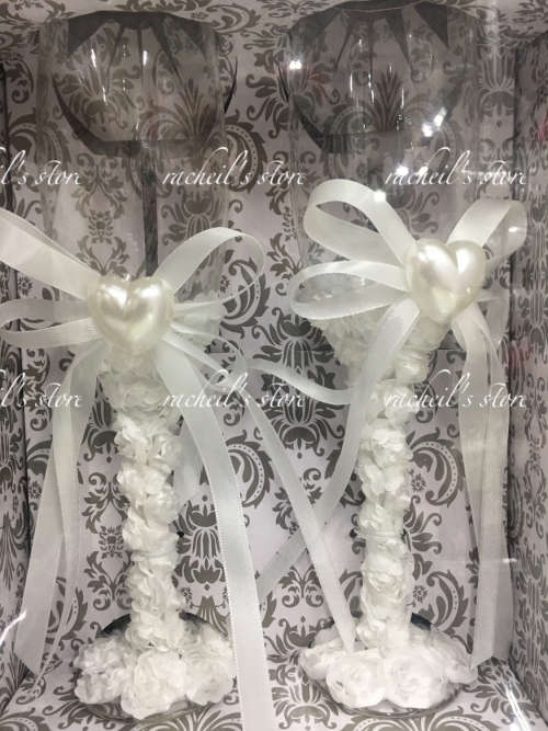 Wedding Wine/champagne glass set & Cake knife set