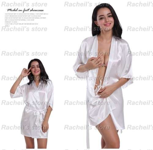 Satin Gown Satin robes brides maid dress above knee plain#fast shipping#