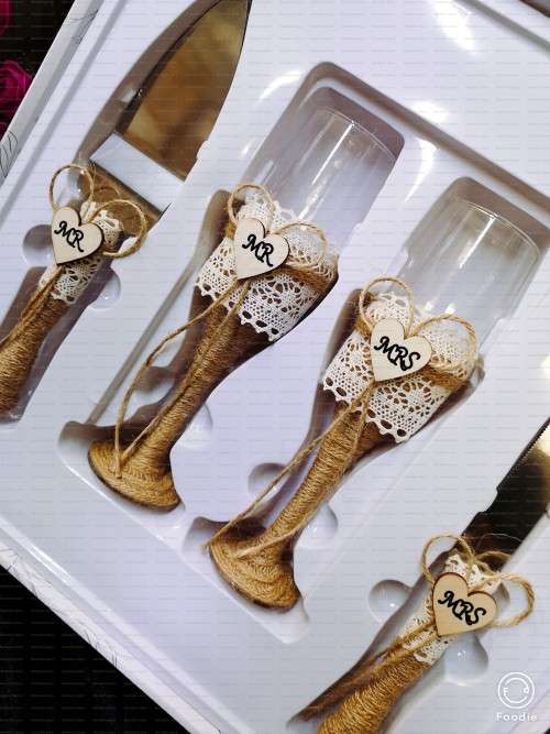 Wedding knife and wine set 4 pc in #fast shipping#