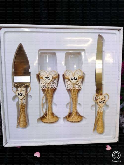 Wedding knife and wine set 4 pc in #fast shipping#