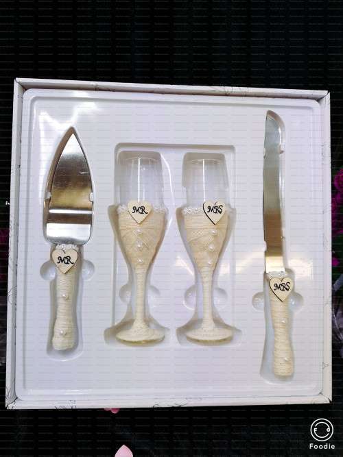 Wedding knife and wine set 4 pc in #fast shipping#