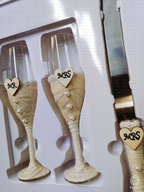 Wedding knife and wine set 4 pc in #fast shipping#