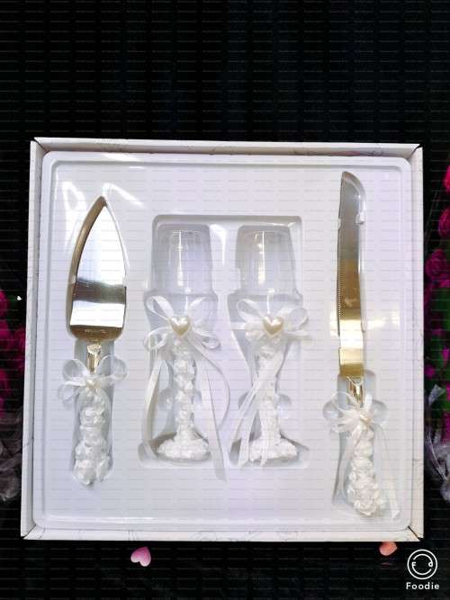 Wedding knife and wine set 4 pc in #fast shipping#