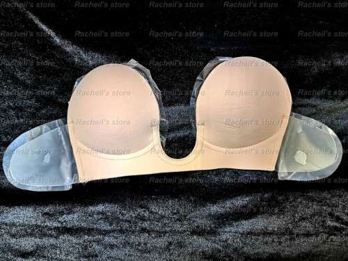 Strapless Seamless Deep V unbra adhesive stick on silicone bra#local stock#