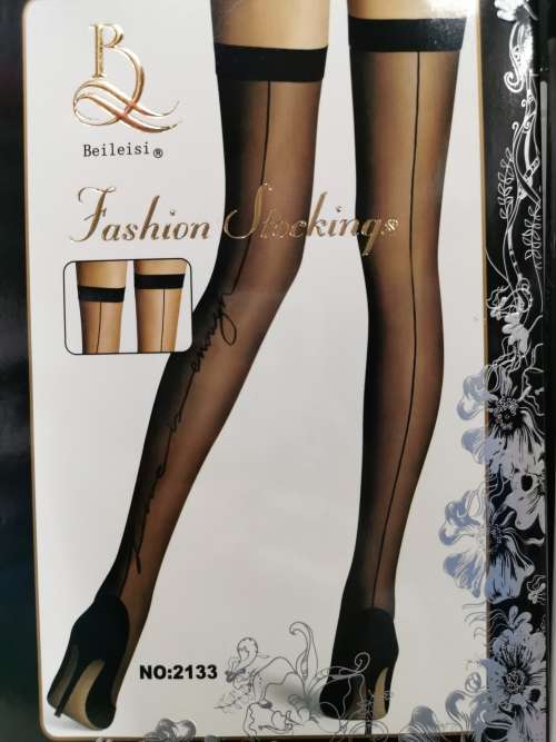Thigh high stockings with pattern#local stock#