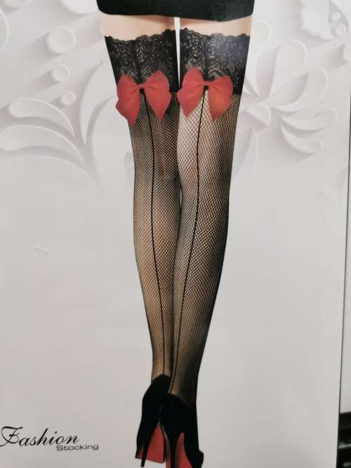 Thigh high stockings with pattern#local stock#