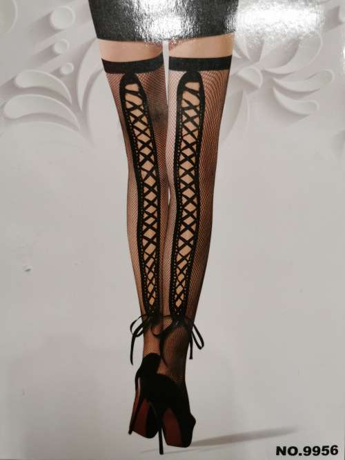 Thigh high stockings with pattern#local stock#