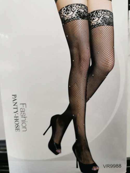 Thigh high stockings with pattern#local stock#