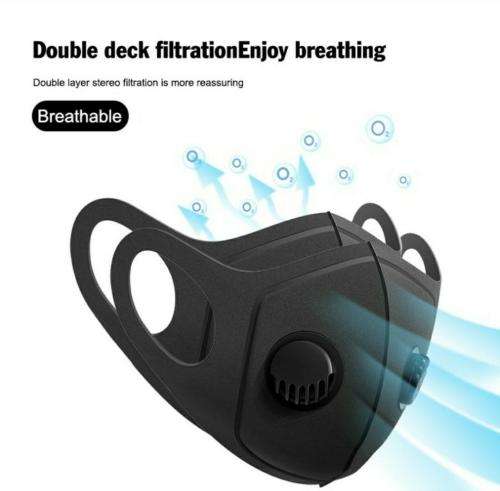 Face mask 3D with Double valve comfortable breathable soft reusable sponge #local stock#
