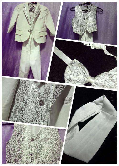 clearance sale:page boy/boy suit white/silver