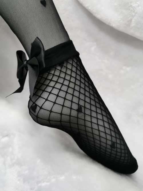 Ankle Socks Fishnet socks Bowtie ankle socks#local stock#