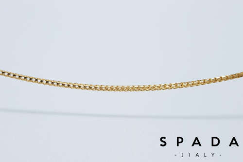 9kt Yellow Gold Franco ADJUSTABLE SLIDER Chain 50cm - Authentic Italian