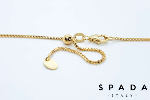 9kt Yellow Gold Franco ADJUSTABLE SLIDER Chain 50cm - Authentic Italian
