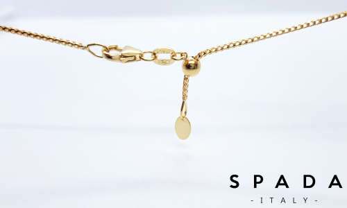 9kt Yellow Gold Franco ADJUSTABLE SLIDER Chain 50cm - Authentic Italian