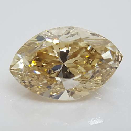 100% Natural Marquise Cut Diamond 1.63ct Champagne C1 SI1, Valued R150000!