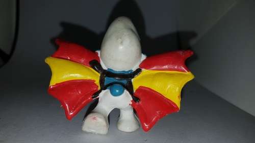 Smurfs 20036 Hang Glider Smurf Flying Wings Vintage Figure Peyo PVC Toy Figurine