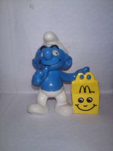 McDonalds Rare Yellow Happy Meal Box Smurf Issued 1997