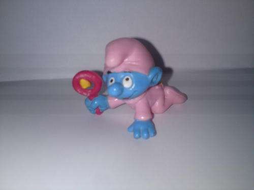 baby smurf with rattle