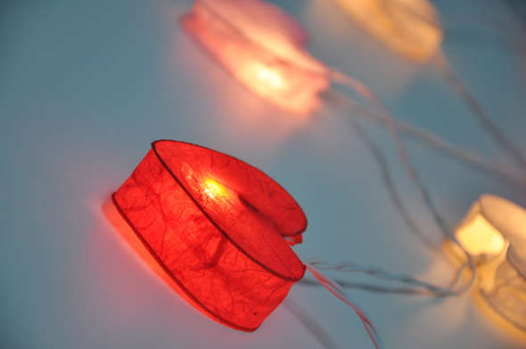 Red, Pink & White Heart String Lights - 3 Meters Long With 20 Lights
